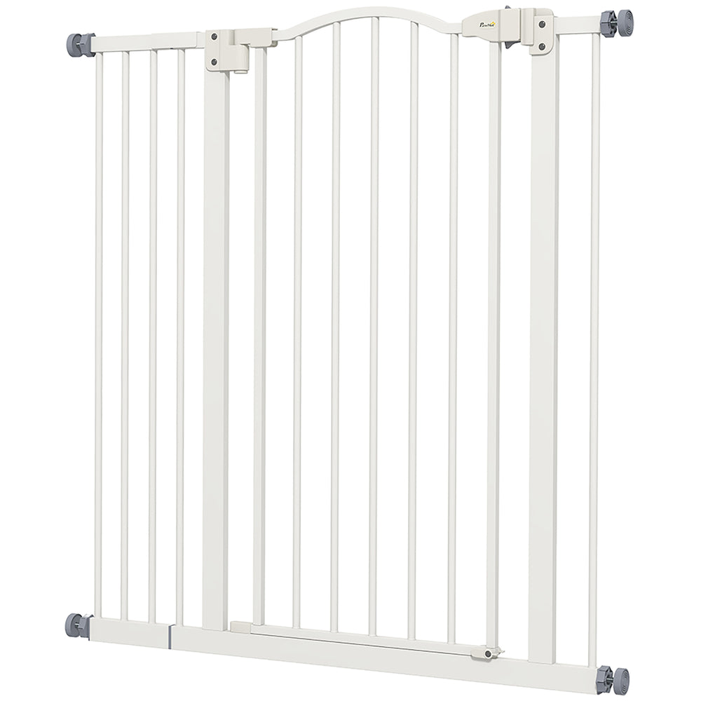 Metal Pet Safety Gate Dog Gate Folding Fence, White