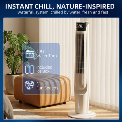 Air Cooler Ice Cooling Fan for Bedroom, Living Room, White