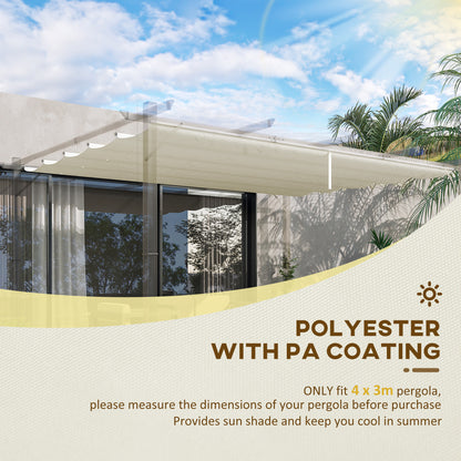 Pergola Shade Cover Replacement Canopy for 4 x 3(m) Pergola, Cream