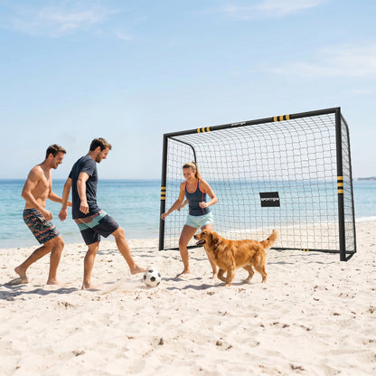 Football Goal, 10 x 6.5ft Football Net with EPE Padding, Yellow