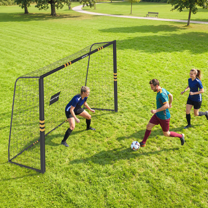 Football Goal, 10 x 6.5ft Football Net with EPE Padding, Yellow