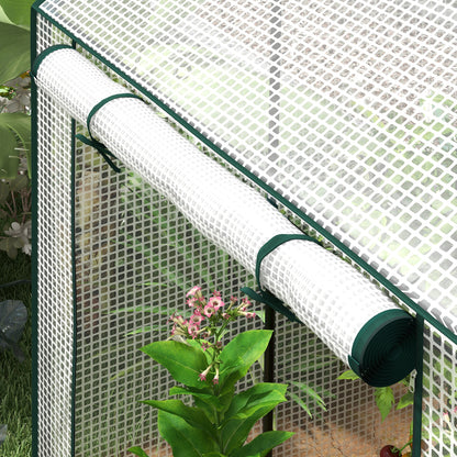 Greenhouse with 2 Roll-up Doors and Vent Holes, 100x80x150cm