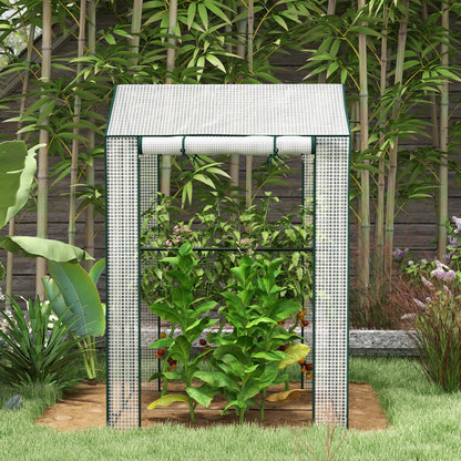 Greenhouse with 2 Roll-up Doors and Vent Holes, 100x80x150cm