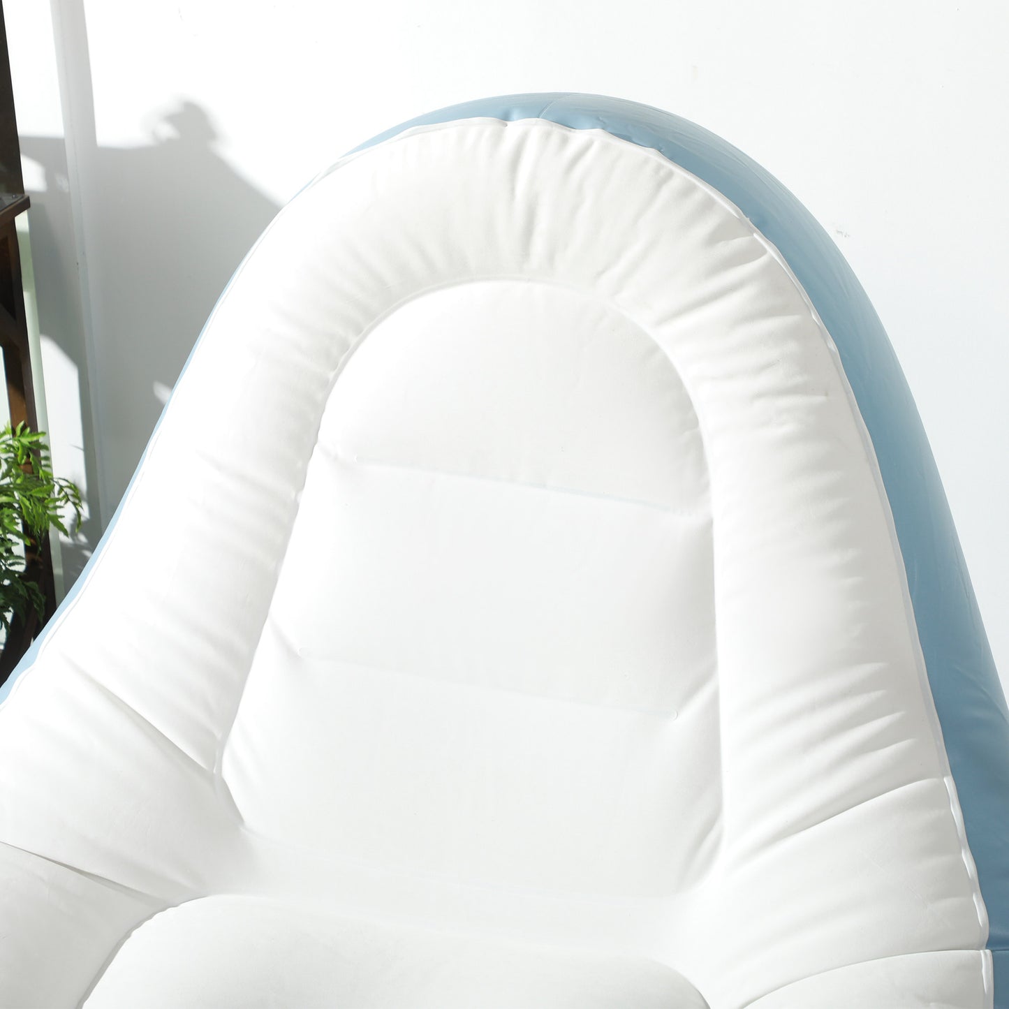 Inflatable Chair and Footstool for Gaming, Reading, Watching White