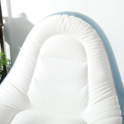 Inflatable Chair and Footstool for Gaming, Reading, Watching White