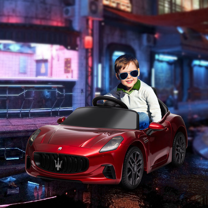 12V Maserati Gran Turismo Folgore Lincesed Kids Electric Car, Red