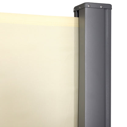 3x1.8M Retractable Side Awning Screen Fence Patio Privacy Divider Cream