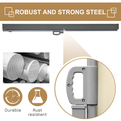 3x1.8M Retractable Side Awning Screen Fence Patio Privacy Divider Cream