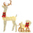 Light Up Reindeer & Sleigh Christmas Decoration w/ 170 LED Lights