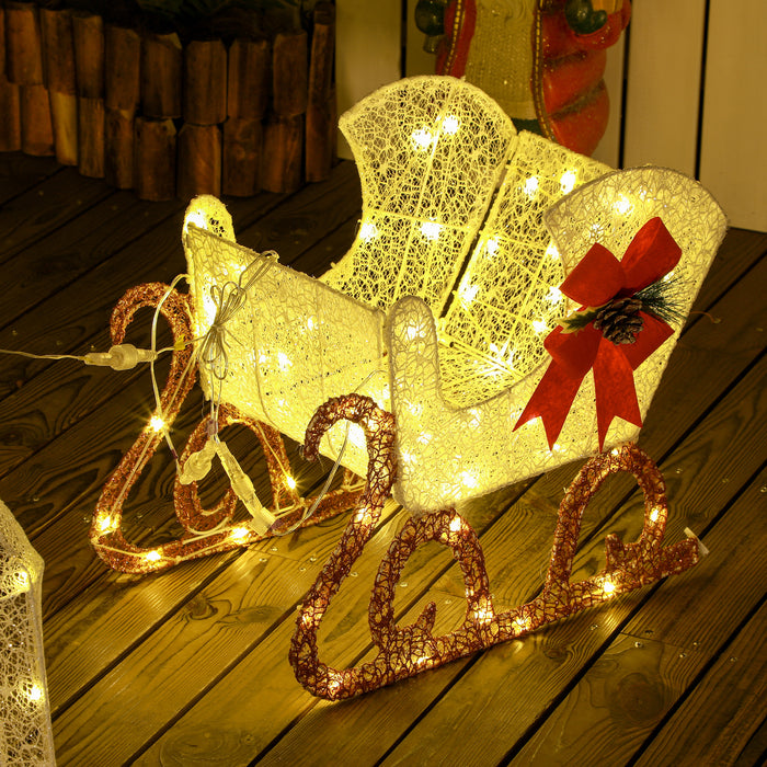 Light Up Reindeer & Sleigh Christmas Decoration w/ 170 LED Lights