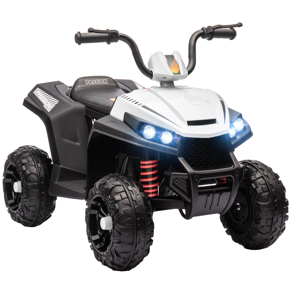 12V Kids Electric Quad Bike with 4 Wheels Spring Suspension, White