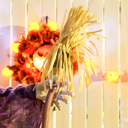Voice Activated Halloween Animatronics Standing Witch, Purple