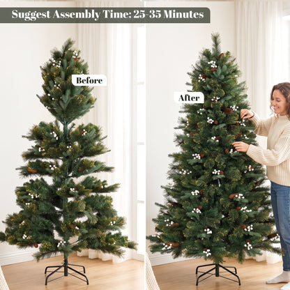 6ft Artificial Christmas Tree with 716 Branch Tips for Holiday Decor
