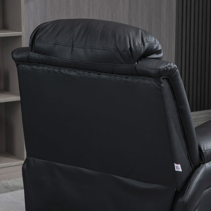 PU Leather Electric Recliner Mobility Lift&Rise Overstuffed Design Black