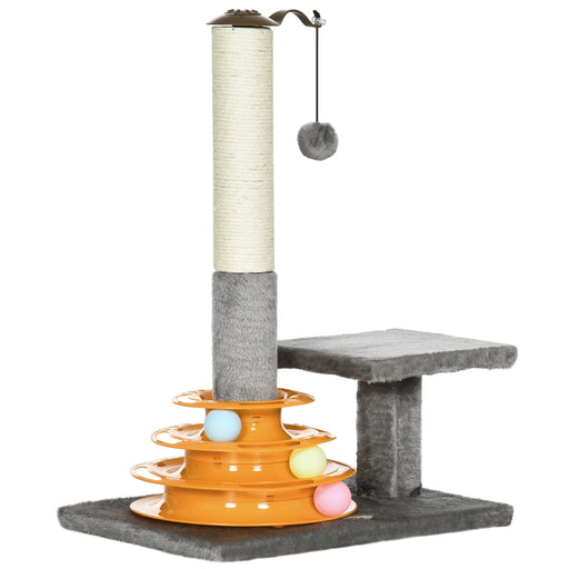 Cat Tree Tower Activity Center Climbing Stand Kitten House Furniture with Scratching Posts Toy abd Perch 56cm Grey