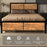 Industrial Double Bed Frame, 5FT Steel Bed Base with Headboard, Footboard, Slatted Support and Under Bed Storage, 147 x 197cm, Rustic Brown