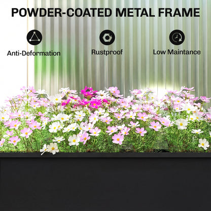 Raised Planter, Metal Raised Garden Bed on Legs with Drainage Hole and Foot Covers, Outdoor Elevated Garden Planter for Vegetables, Herbs, Flowers, Black