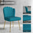 Velvet-Feel Shell Accent Chair Home Bedroom Lounge Metal Legs Blue