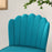 Velvet-Feel Shell Accent Chair Home Bedroom Lounge Metal Legs Blue