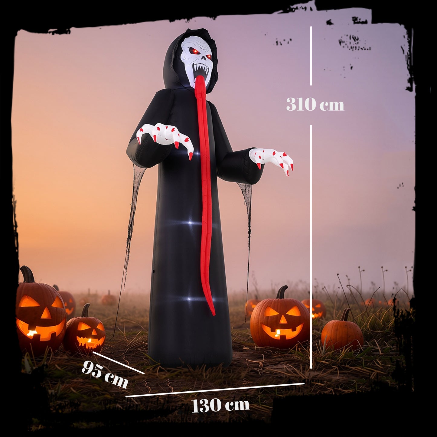 10 FT Halloween Inflatable Skeleton with Built-in LED Lights
