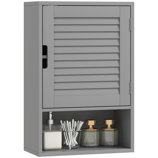 Bathroom Cabinet, Wall Mounted Cabinet with Adjustable Shelves, Grey