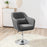 Swivel Accent Chair Contemporary Vanity Armchair with Adjustable Height Thick Cushion Lumbar Support Armrest for Bedroom