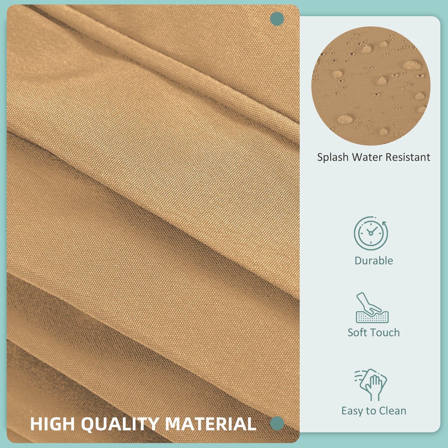 Garden Rattan Sofa Set Polyester Cover Replacement No Cushion Beige