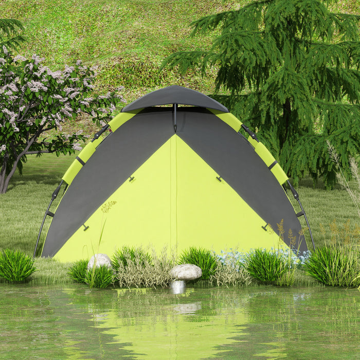 3-4 Man Camping Tent, Family Tent, 2000mm Waterproof, Portable with Bag, Quick Setup, Green