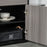 Modern Stylish Freestanding Push-Open Design Cabinet with 2 Drawer, 2 Door Cabinet, 2 Part Inner Space-Grey and Black