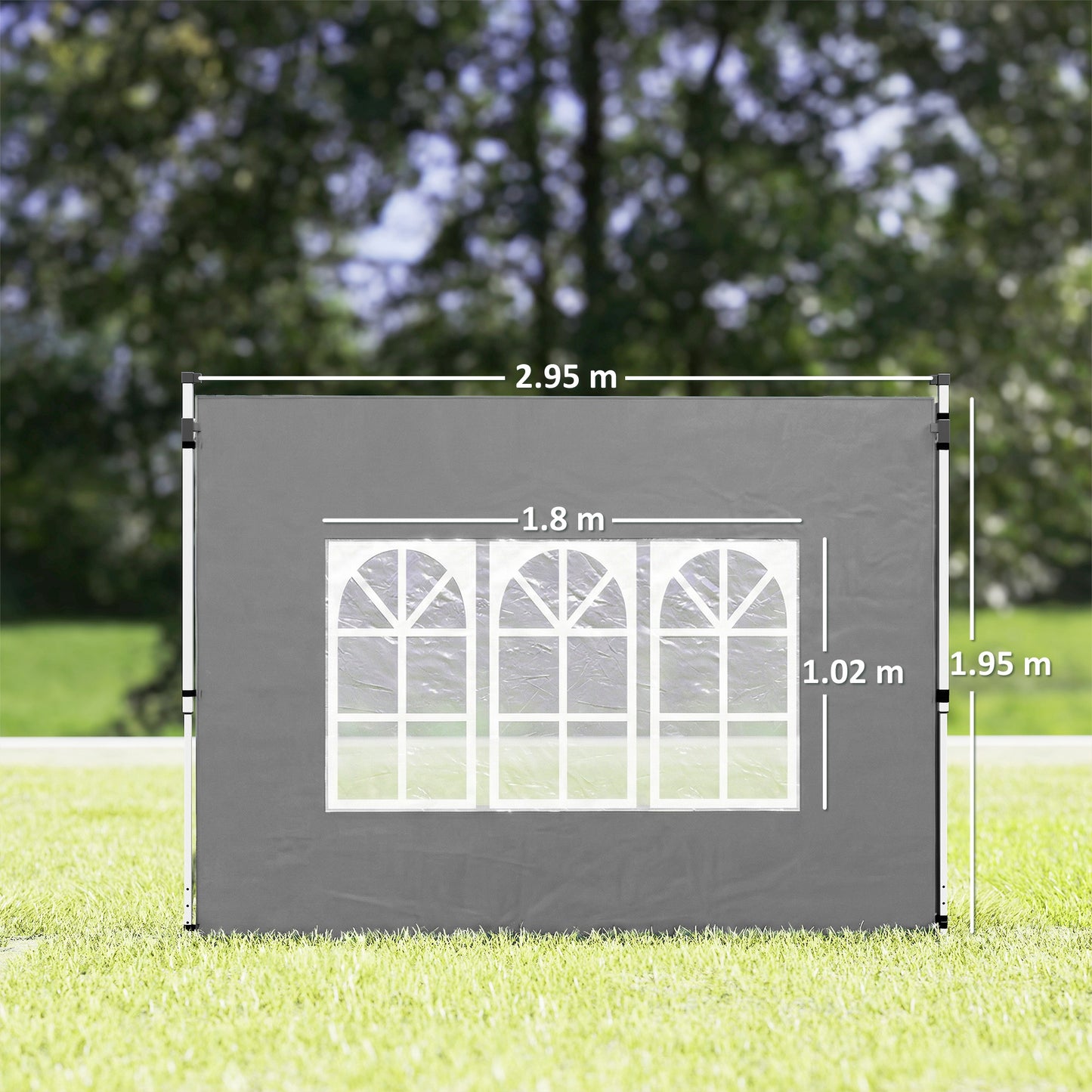 Gazebo Side Panels for 3x3(m) or 3x4m Pop Up Gazebo, Dark Grey
