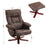 135° Reclining Armchair with Footstool for Living Room, Dark Brown