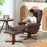 135° Reclining Armchair with Footstool for Living Room, Dark Brown