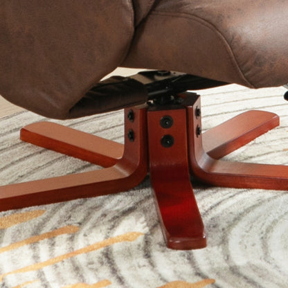 Recliner Chair with Footstool, Backrest Adjustable, Armchair, Brown