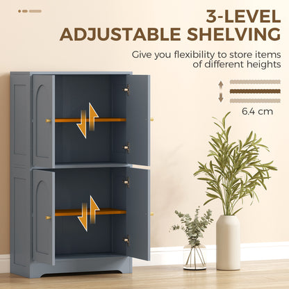 110cm Kitchen Cupboard with 4 Arched Doors and 2 Adjustable Shelves