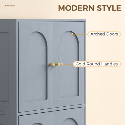 110cm Kitchen Cupboard with 4 Arched Doors and 2 Adjustable Shelves