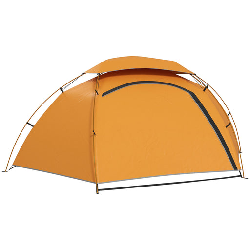 Aluminium Frame Camping Tent Dome Tent with Removable Rainfly, 2000mm Waterproof, for 1-2 Man, Orange