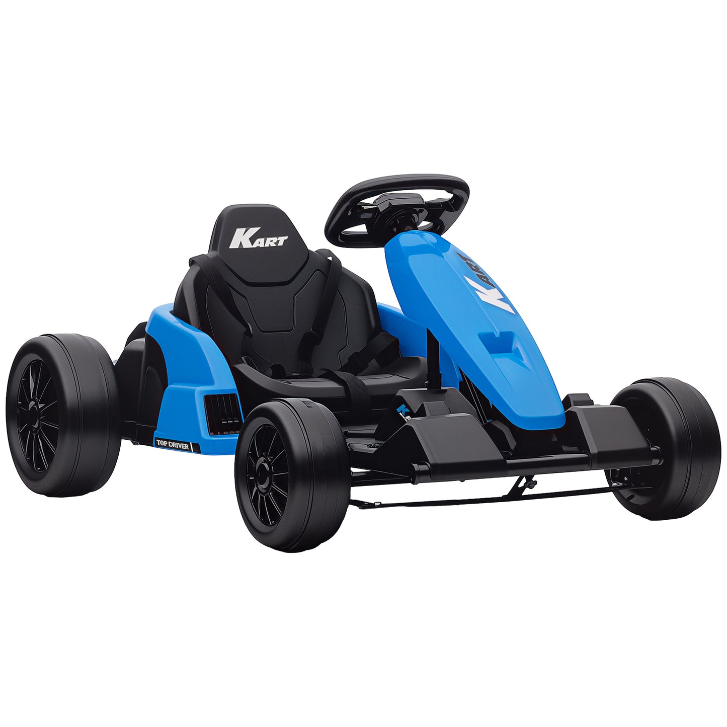 24V Electric Go Kart with Drift Mode, Adjustable Seat, Blue