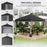 3 x 3 (M) Pop Up Gazebo Event Shelter, Height Adjustable Party Tent with 2 Sidewalls, Weight Bags and Wheeled Bag