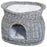 2-Tier Wicker Cat House Elevated Pet Bed Basket Willow Kitten Tower Pet Den. with Washable Cushions 56x37x40cm Grey