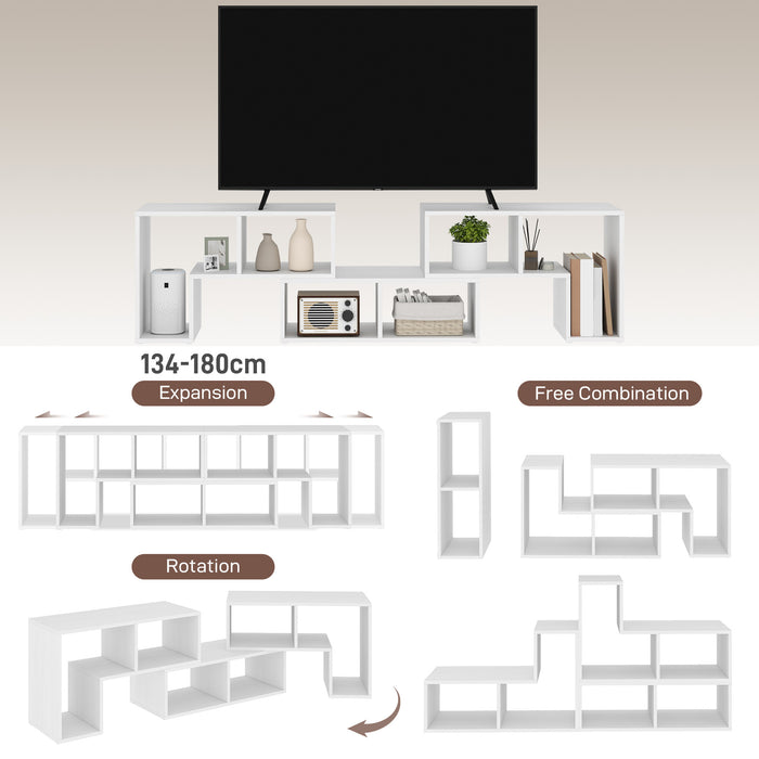 TV Unit for TVs up to 75 Inches, Free Combination TV Stand, White