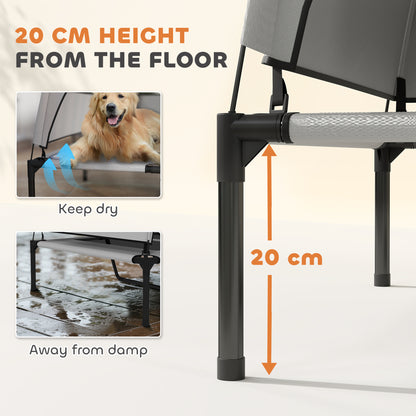 Portable Elevated Dog Bed with Removable Canopy, 106 x 76 x 94 cm