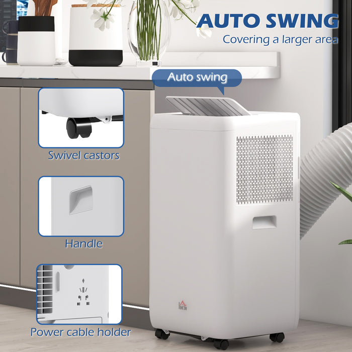 12,000 BTU Mobile Air Conditioner for Room up to 28m¬≤, with Dehumidifier, Auto & Sleep Mode, 24H Timer, Wheels