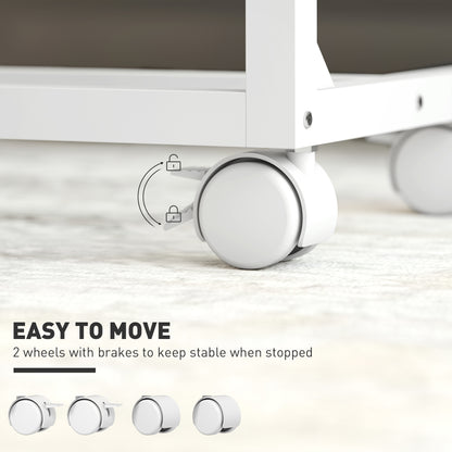 C-Shaped Sofa Side Table, Height Adjustable Overbed Table, Oak