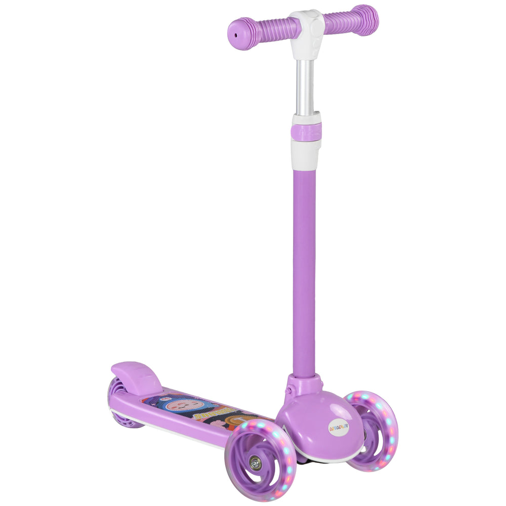 Kids 3 Wheel Scooter for 2-6 Years Old w/ Adjustable Height, Purple