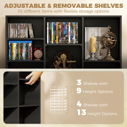 835 CD/500 DVD Storage Unit, Blu-ray Media Storage Shelf, Black