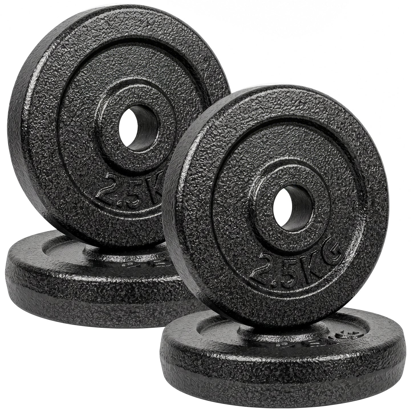 Weight Plates Set, 1"/2.5cm Weight Disc Pair, 4 x 2.5kg Metal Dumbbell/Barbell Plates for Weightlifting and Strength Training Home Gym Fitness Workout, Grey