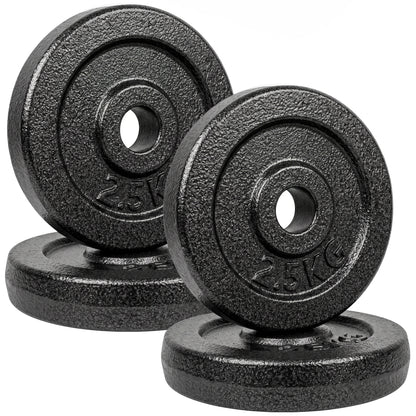 Weight Plates Set, 1"/2.5cm Weight Disc Pair, 4 x 2.5kg Metal Dumbbell/Barbell Plates for Weightlifting and Strength Training Home Gym Fitness Workout, Grey