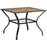 Outdoor Garden Table Dining Table for 4 with Parasol Hole, Stone-Grain Effect PC Board Top for Patio, Garden, Brown