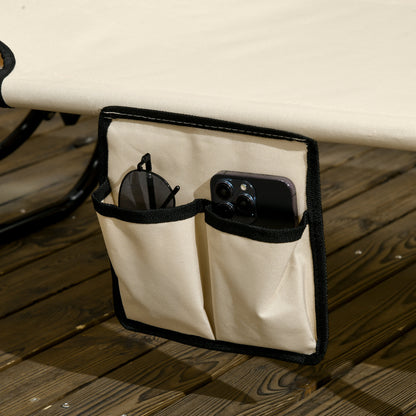 2 Piece Folding Sun Loungers with Adjustable Backrest, Tan Brown