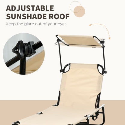 2 Piece Folding Sun Loungers with Adjustable Backrest, Tan Brown